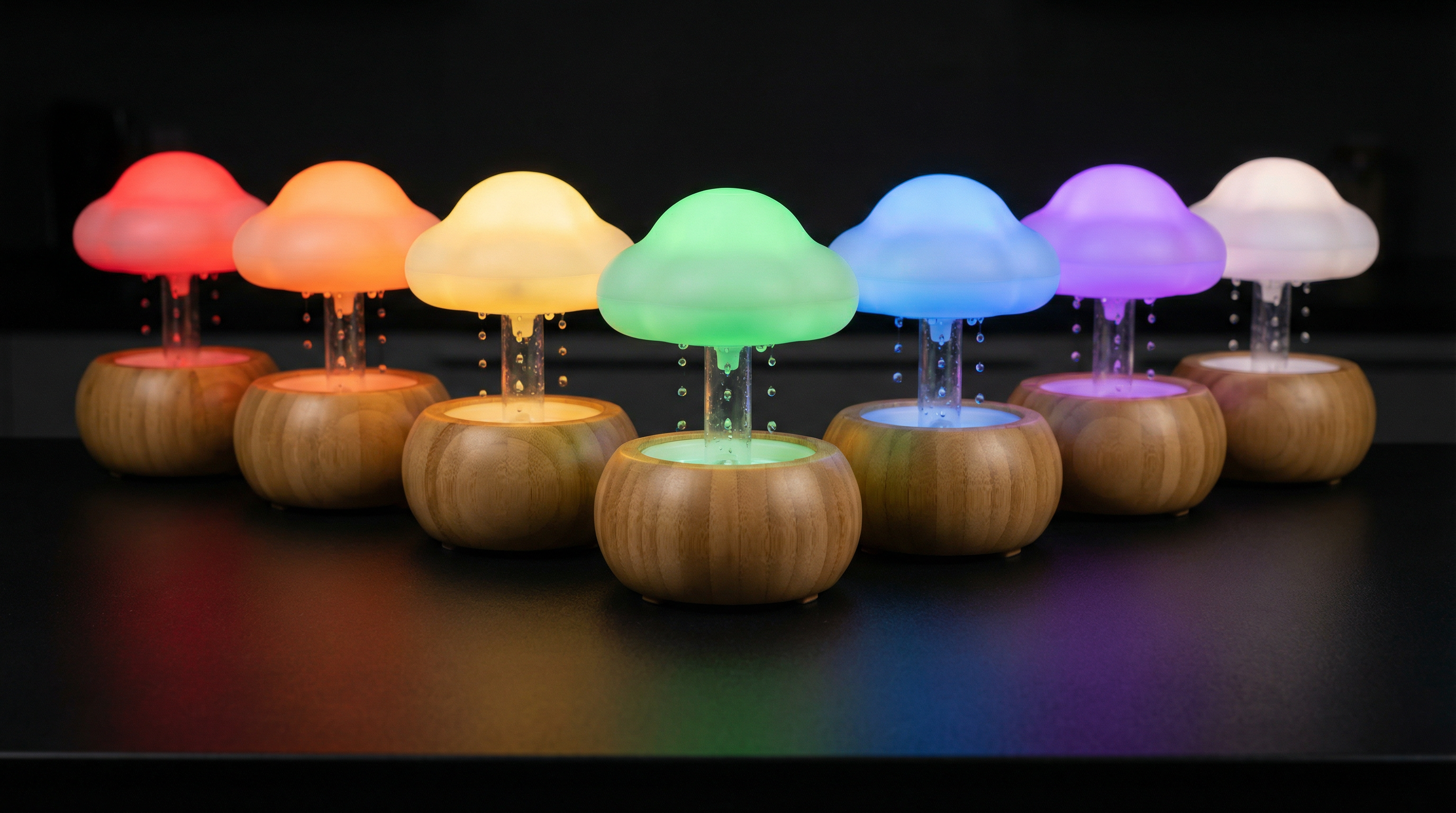 CloudDrop™ Rain Aroma Diffuser | Real Rain Sounds, 7-Color LED Night Light & Aromatherapy